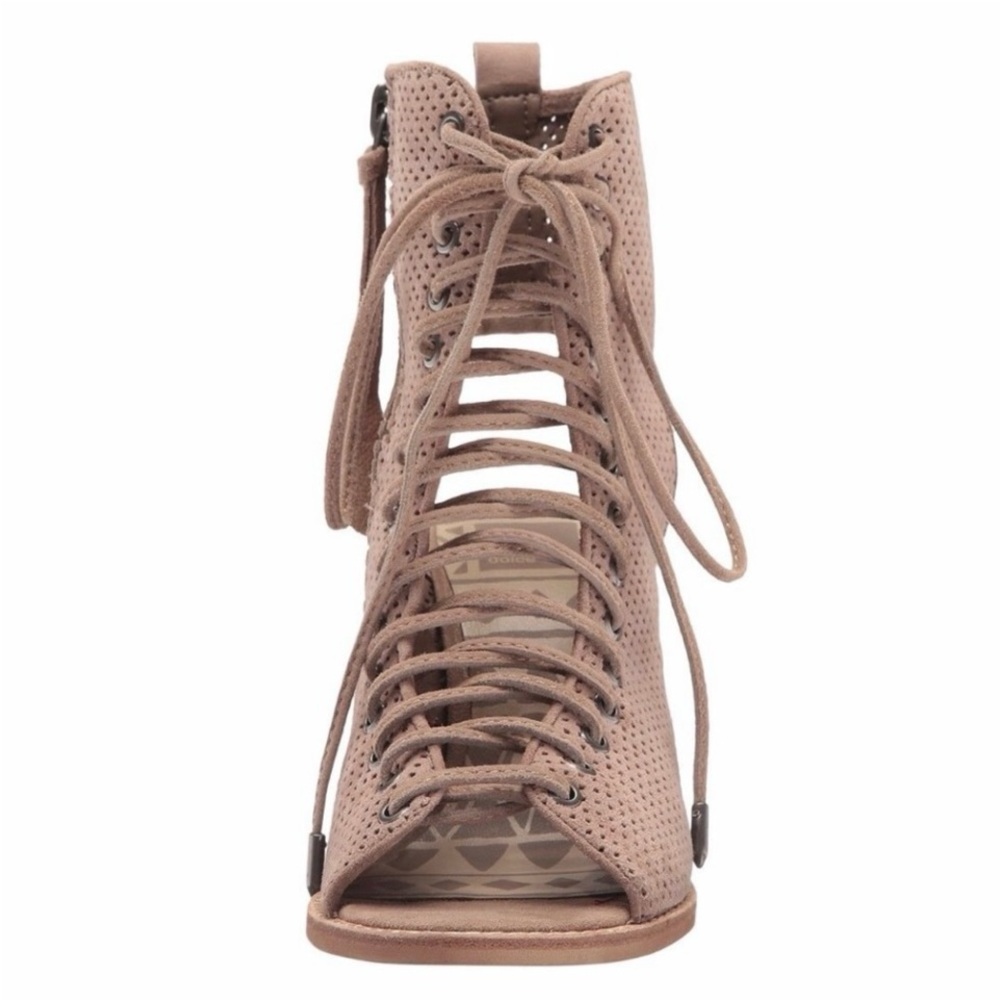 Dolce Vita Peep Toe Cutaway
Back Lace Up Booties Size 6.5